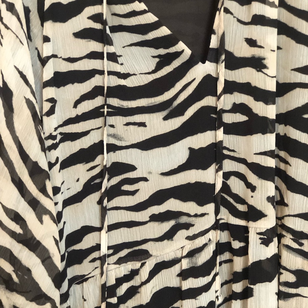 H&M Zebra-Print Long Sleeve Dress - Black and Cream - Picture 6 of 6